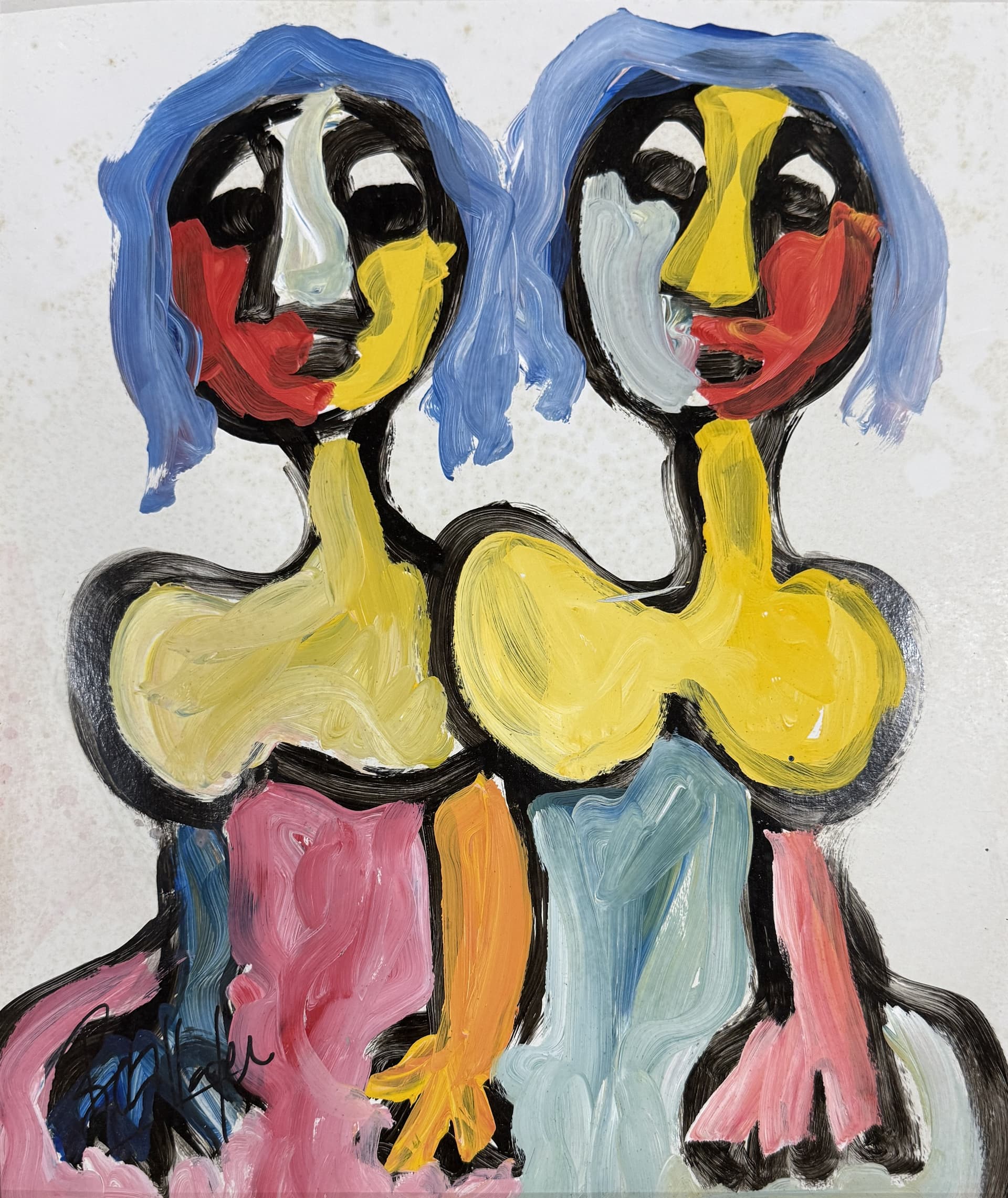 Duo de femmes aux cheveux bleus, Ahmed Belmkadem