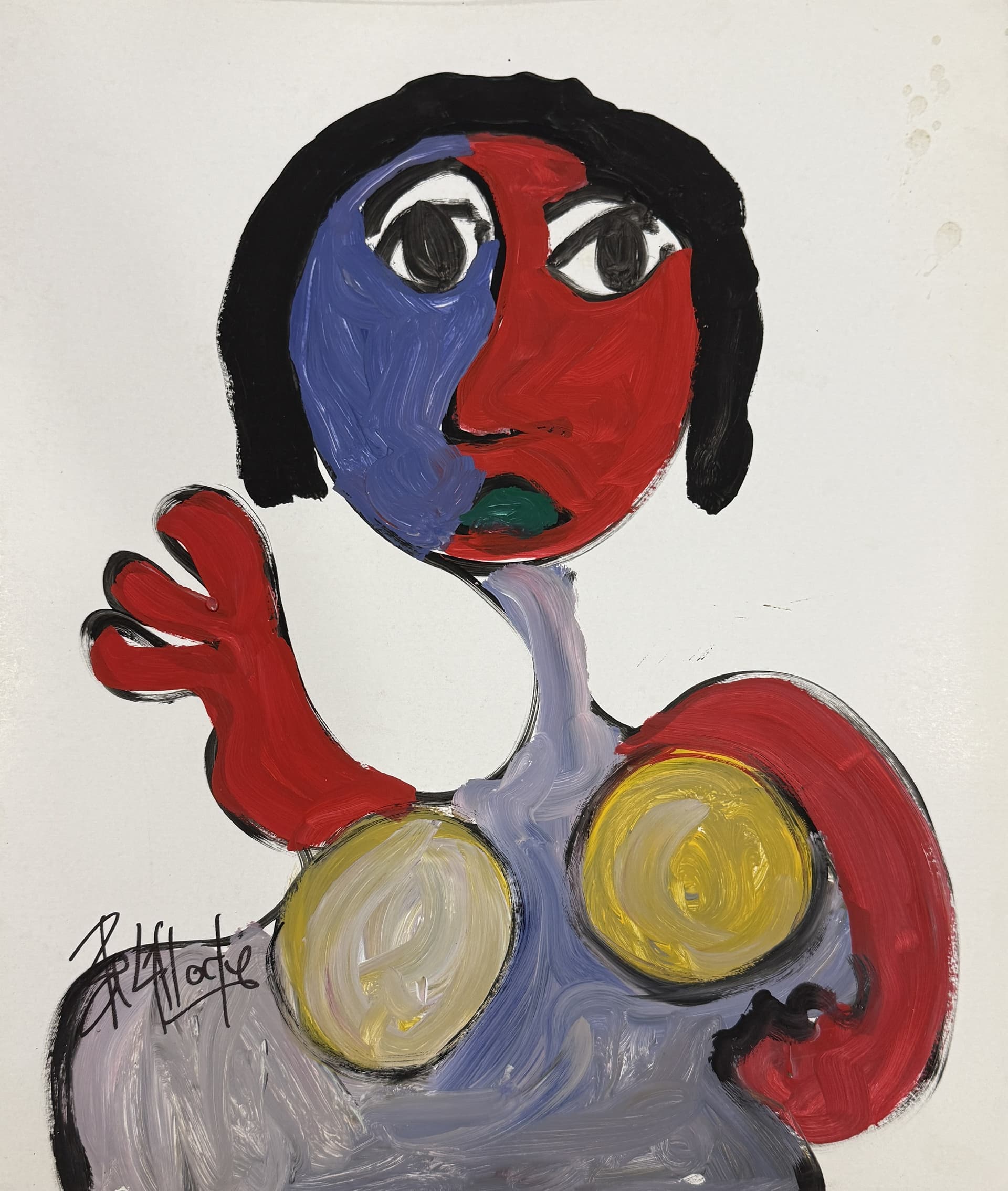 Femme à la main rouge levée, Ahmed Belmkadem