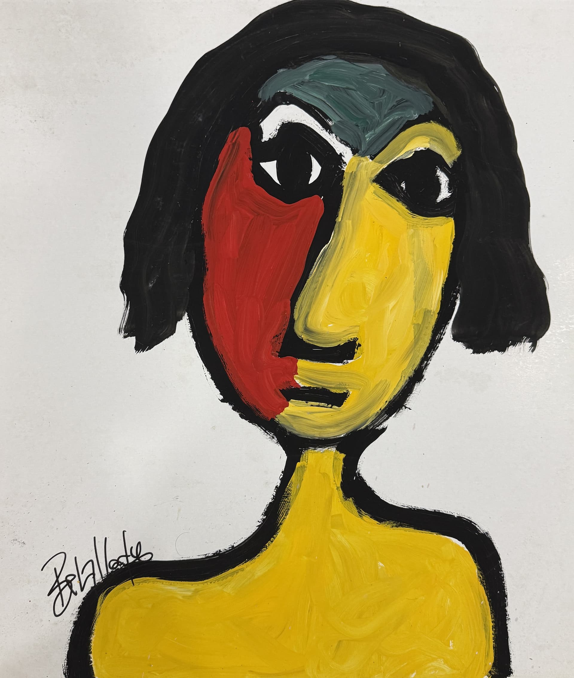 Femme au buste jaune, Ahmed Belmkadem