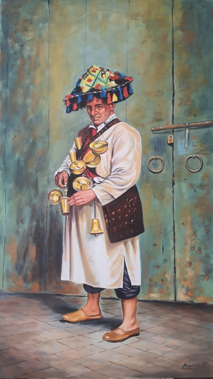 Le Porteur d'Eau — Huile sur toile 80 x 120 cm, Boukhalifi