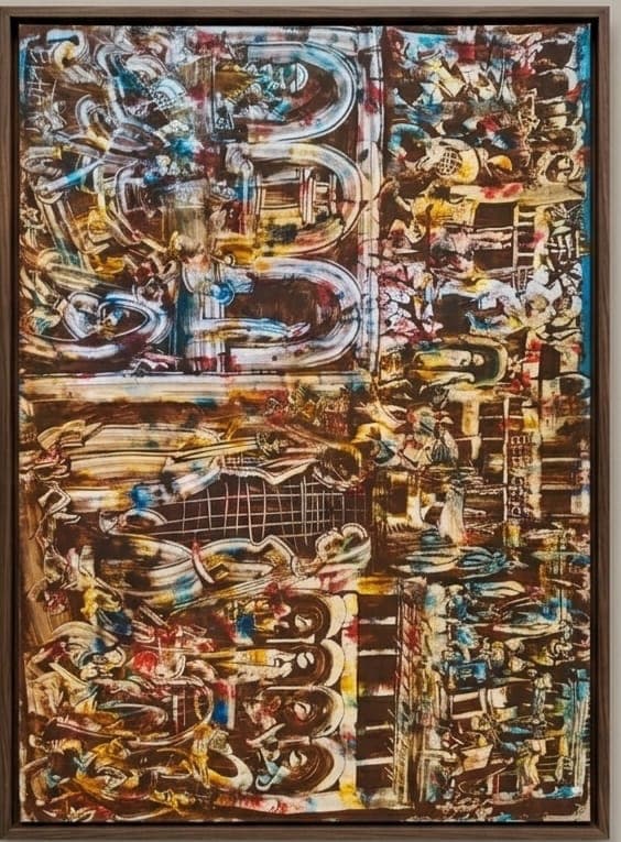 Œuvre sur papier — arcades et musiciens par El Hani