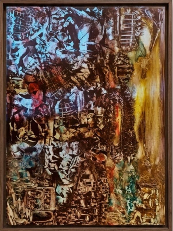 Œuvre sur papier — lumière dorée sur la médina par El Hani