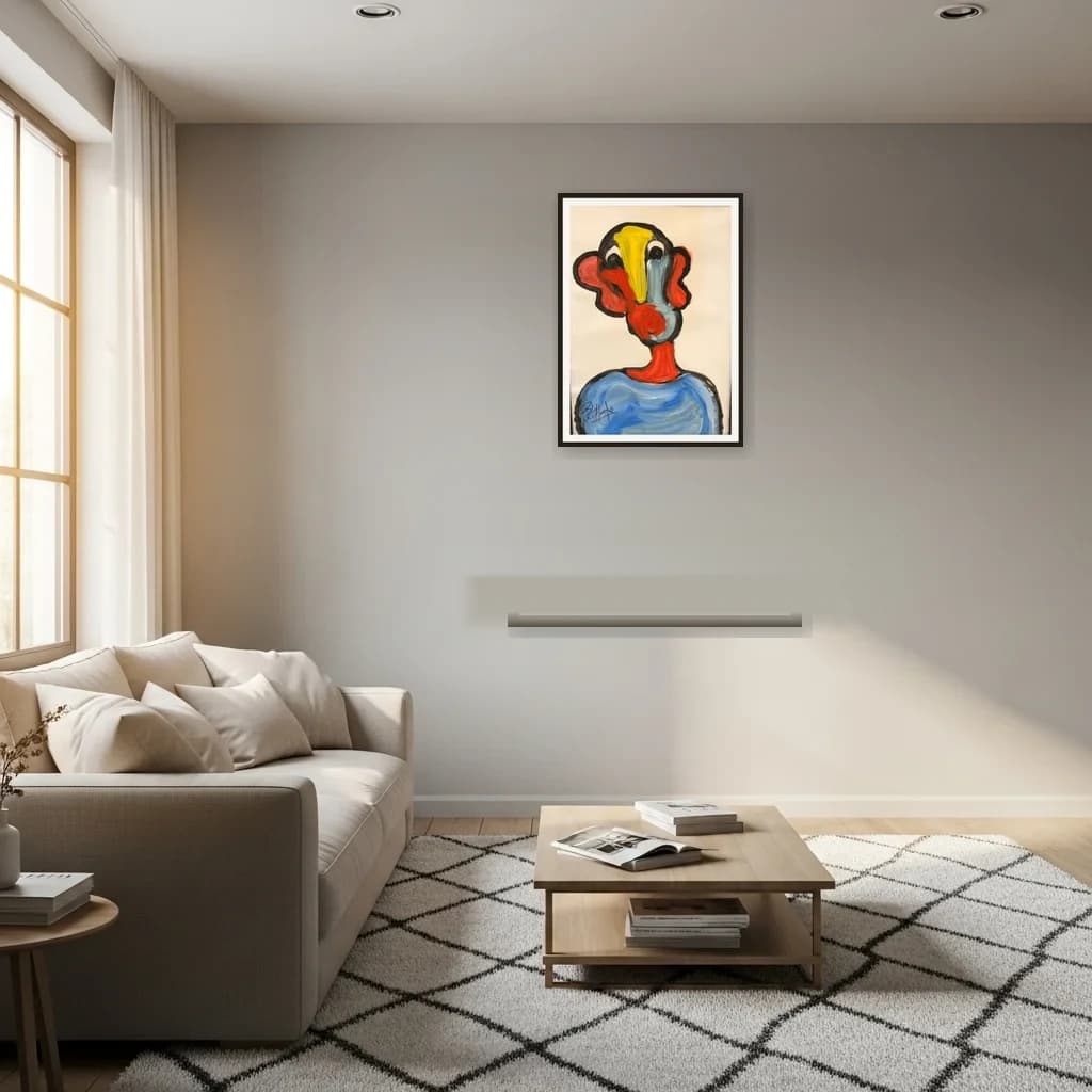 Tableau Abstrait Portrait contemporain – tableau expressioniste peint à la main par Ahmed Belmkadem – vue 3