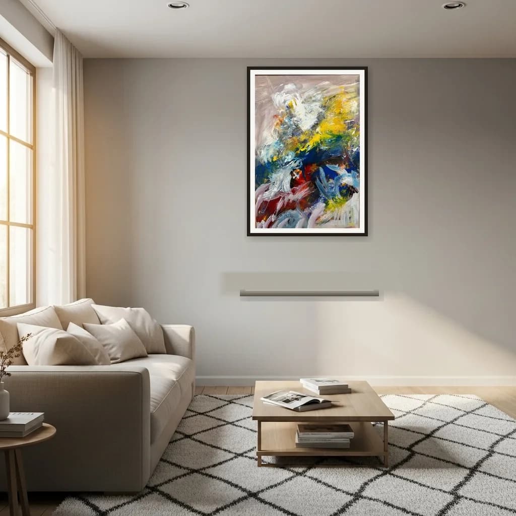 Tableau Abstrait tourbillon de couleurs – tableau abstrait peint à la main par Ahmed Belmkadem – vue 3