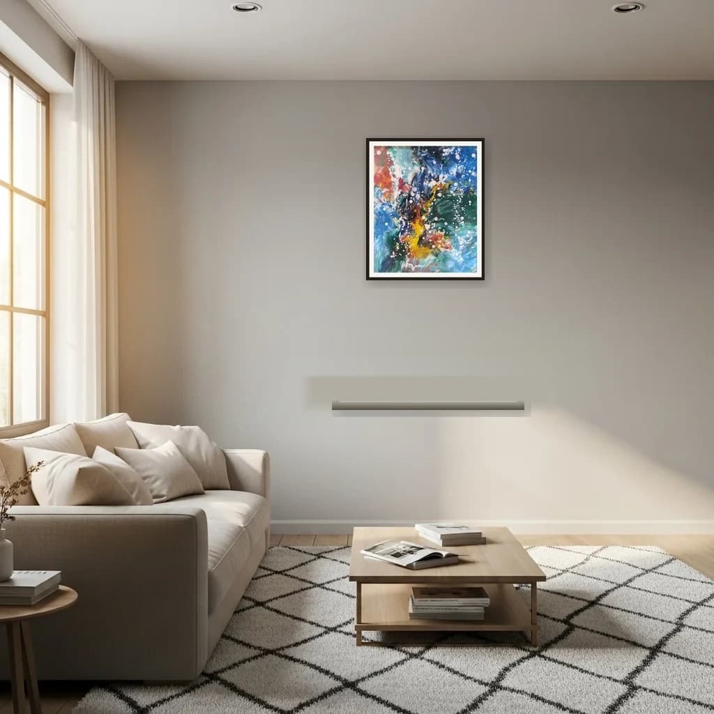 Tableau Abstrait éclats de couleurs – tableau abstrait peint à la main par Ahmed Belmkadem – vue 3