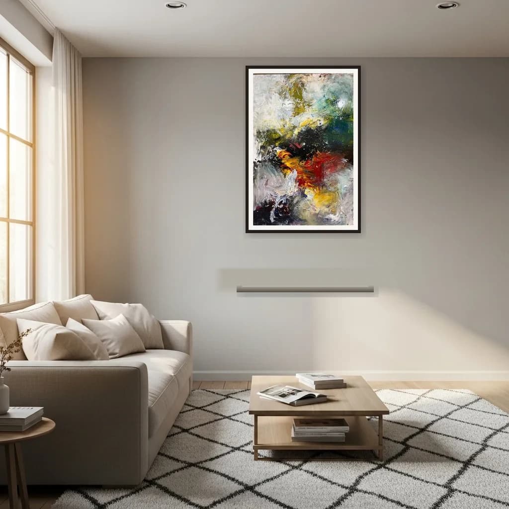 Tableau Abstrait tourbillon de couleurs – tableau abstrait peint à la main par Ahmed Belmkadem – vue 3