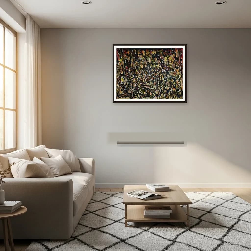Tableau expressionniste marocain - foule nocturne expressionniste – vue 3