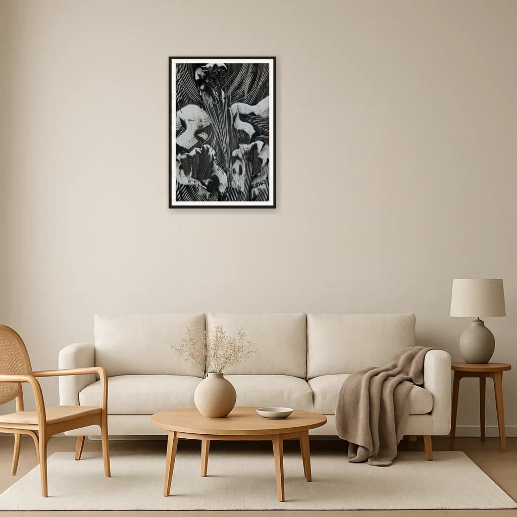 Tableau abstrait marocain - composition graphique aux cordes – vue 3