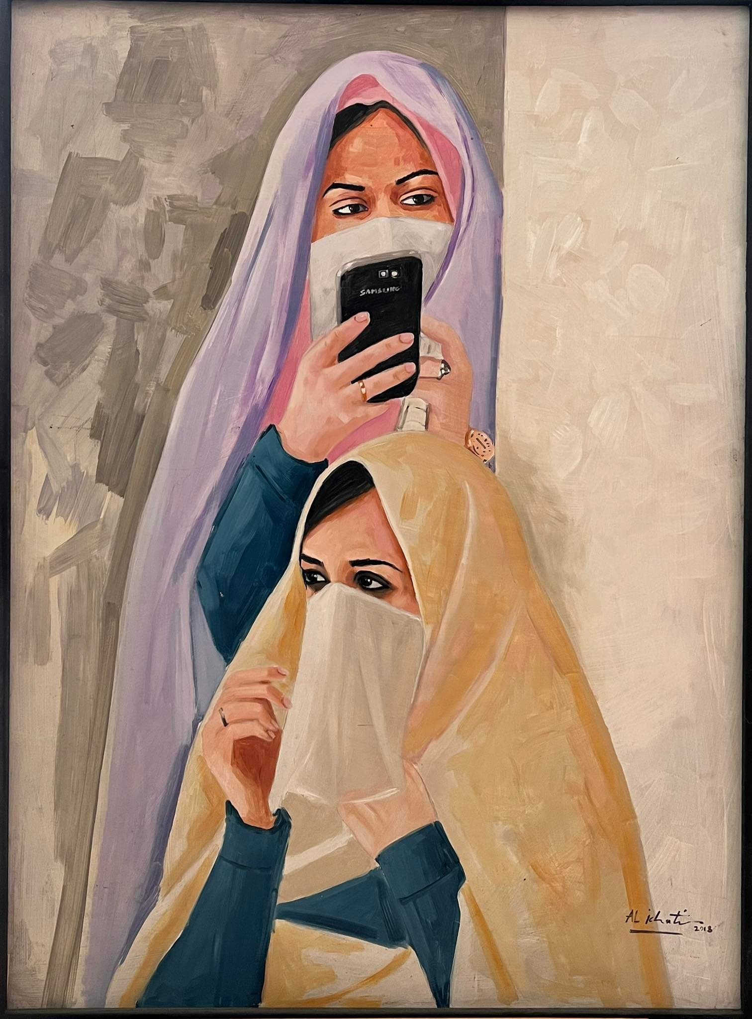 Tableau Figuratif femmes voilées contemporain