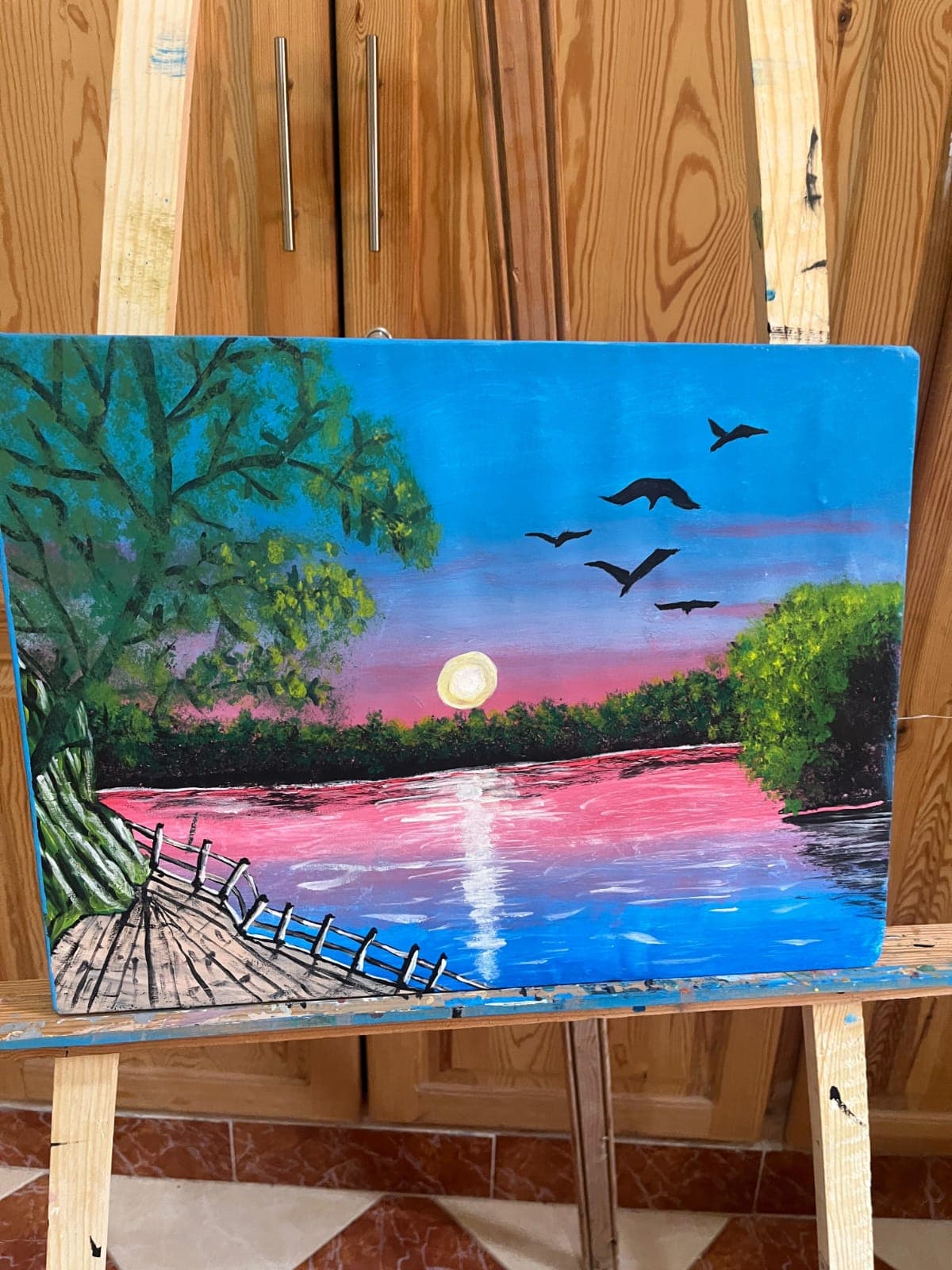 Coucher de soleil sur le lac — Widad tahiri