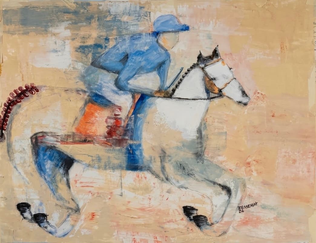 The jockey’s blue silks — Zouhair Essekkat